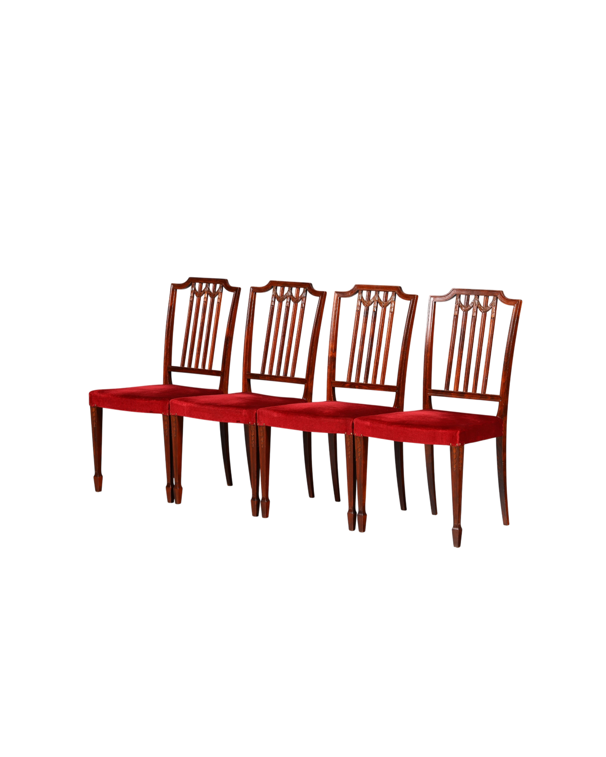 4x Stunning Gustavian-Style Chairs English Kitchen Chairs Dining Room Chair Set