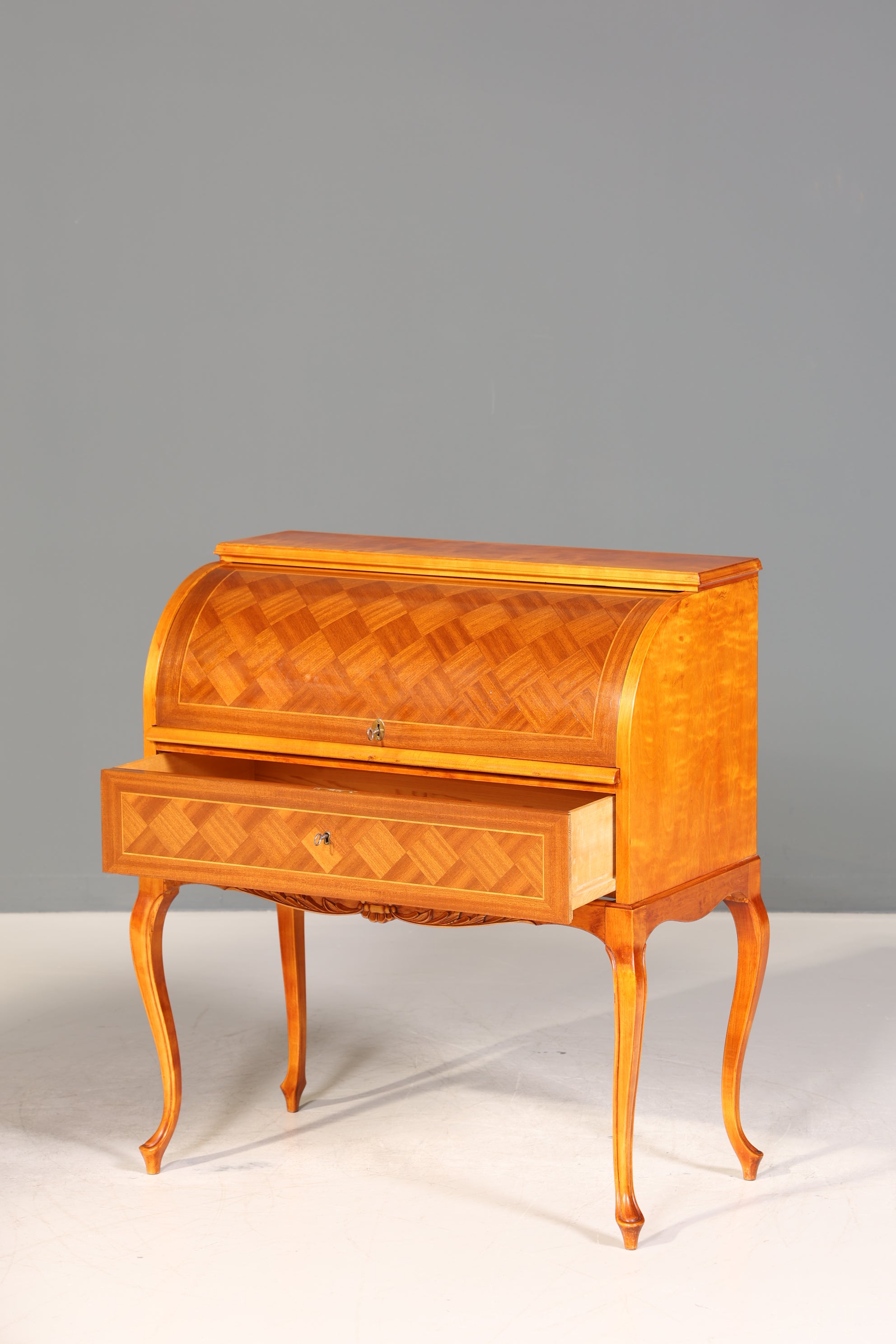 Wunderschöner Rollladen Sekretär Chippendale Stil um 1940 Büro Kommode Schreibkommode