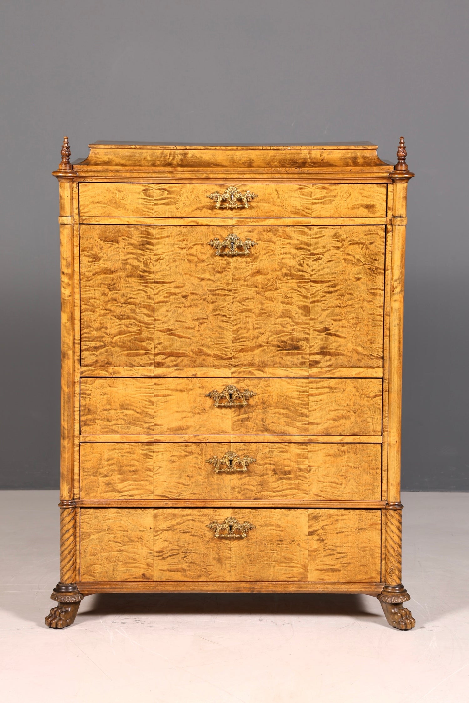 G545 Finish cm Stilvoller Biedermeier Sekretär Louis Philippe Vertiko Antik Kommode Schreibkommode Office Desk (Kopie)