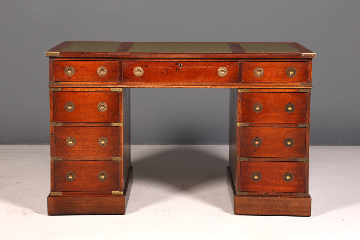 Elegant maritime desk, English military chest, office desk, office table