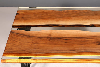 Beeindruckender Epoxidharz Tisch Nussbaum Esstisch Massivholz River Table Esszimmertisch Küchentisch Wohnzimmertisch Unikat