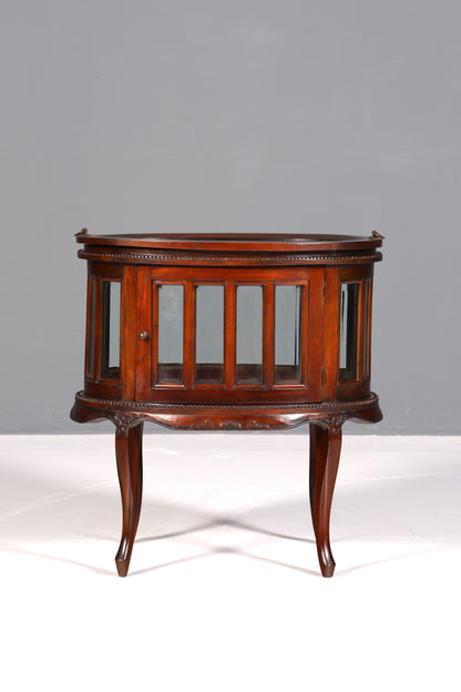 Beautiful, delicate Chippendale bar cabinet, real wood tea cabinet in Art Nouveau style, display cabinet