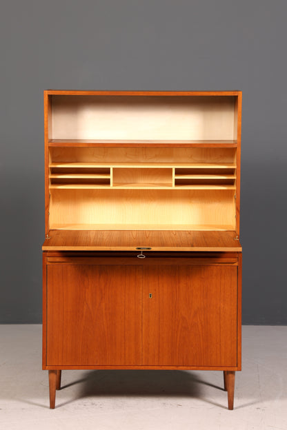 Wunderschöner Mid Century Schrank Bücherregal Vintage Sekretär Highboard Holz Regal