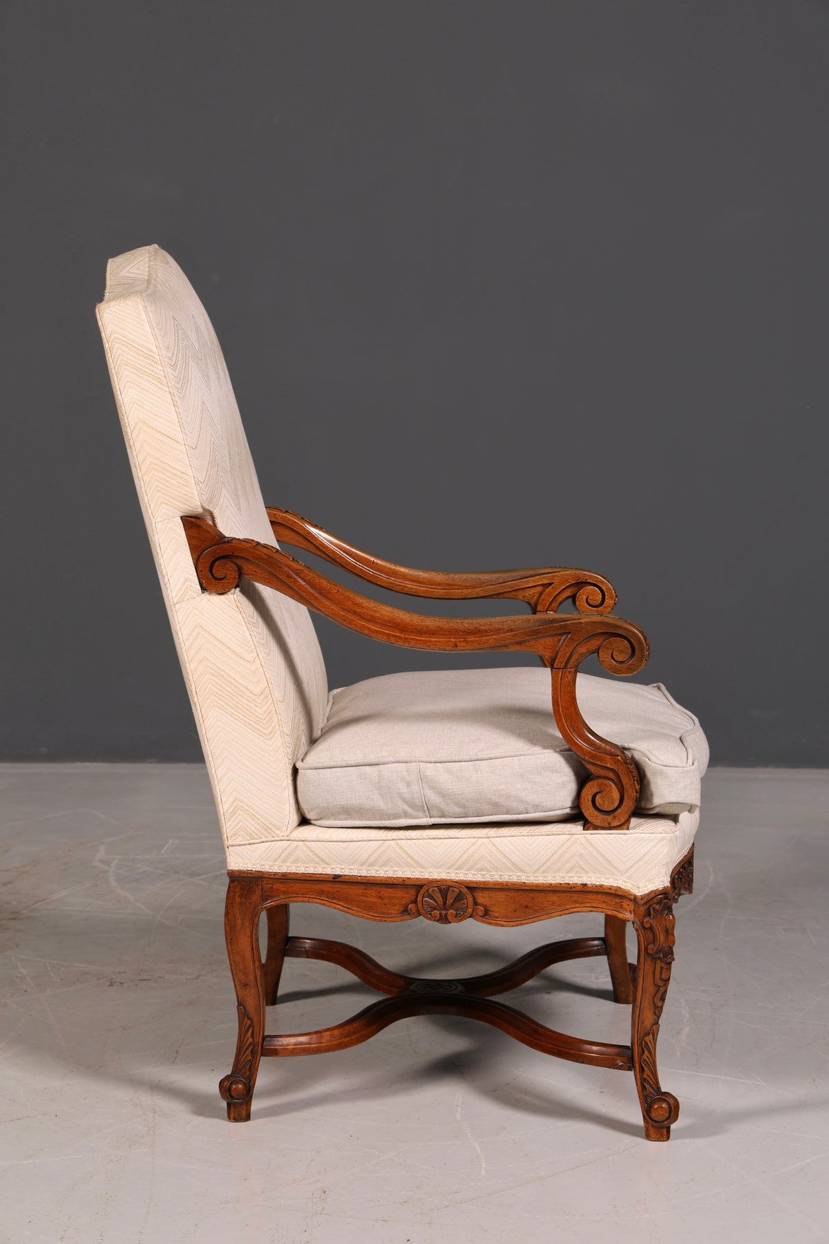 Elegant Louis Philippe Armchair, Gründerzeit Antique Armchair, Secretary Chair, Upholstered Armchair 2 of 2