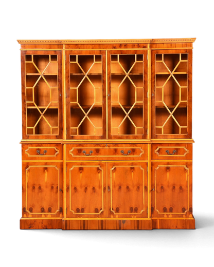 Traumhafte Englische Vitrine Bücherschrank Buffet Antik Stil Englisch Eibe Glasvitrine Bibliothek