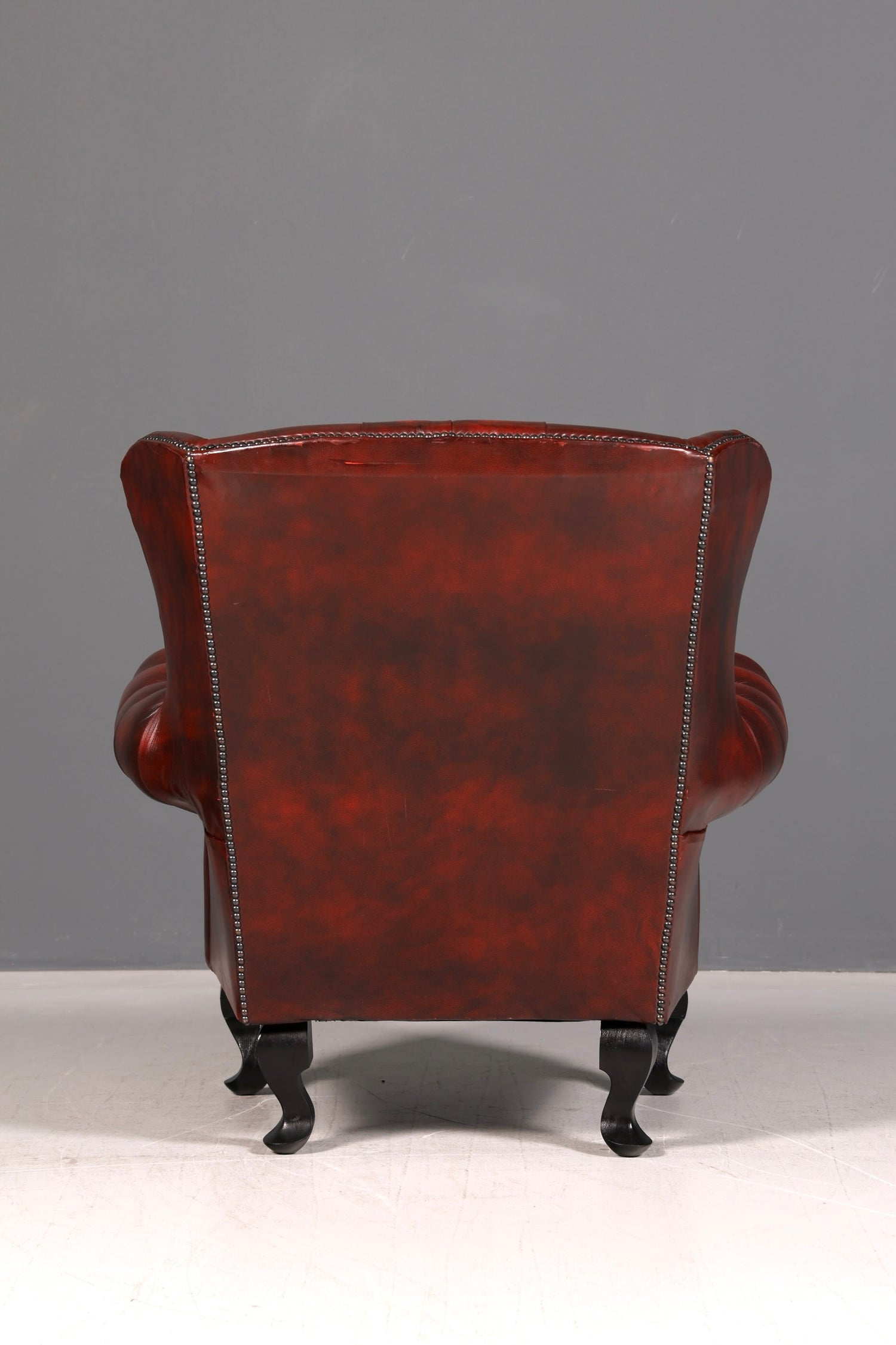 Original Chesterfield Ohrenbackensessel Englisch Leder Herrensessel UK Armlehnsessel Wingback