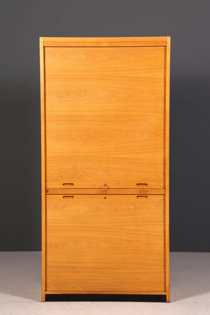 Schlichter Mid Century Rollladenschrank Bauhaus Vintage Apothekerschrank Art Deco Büro Aktenschrank
