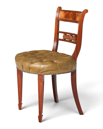 Wunderschöner Chesterfield Stuhl Anno Dom Sekretär Stuhl Englisch echt Leder Küchenstuhl 3 von 4