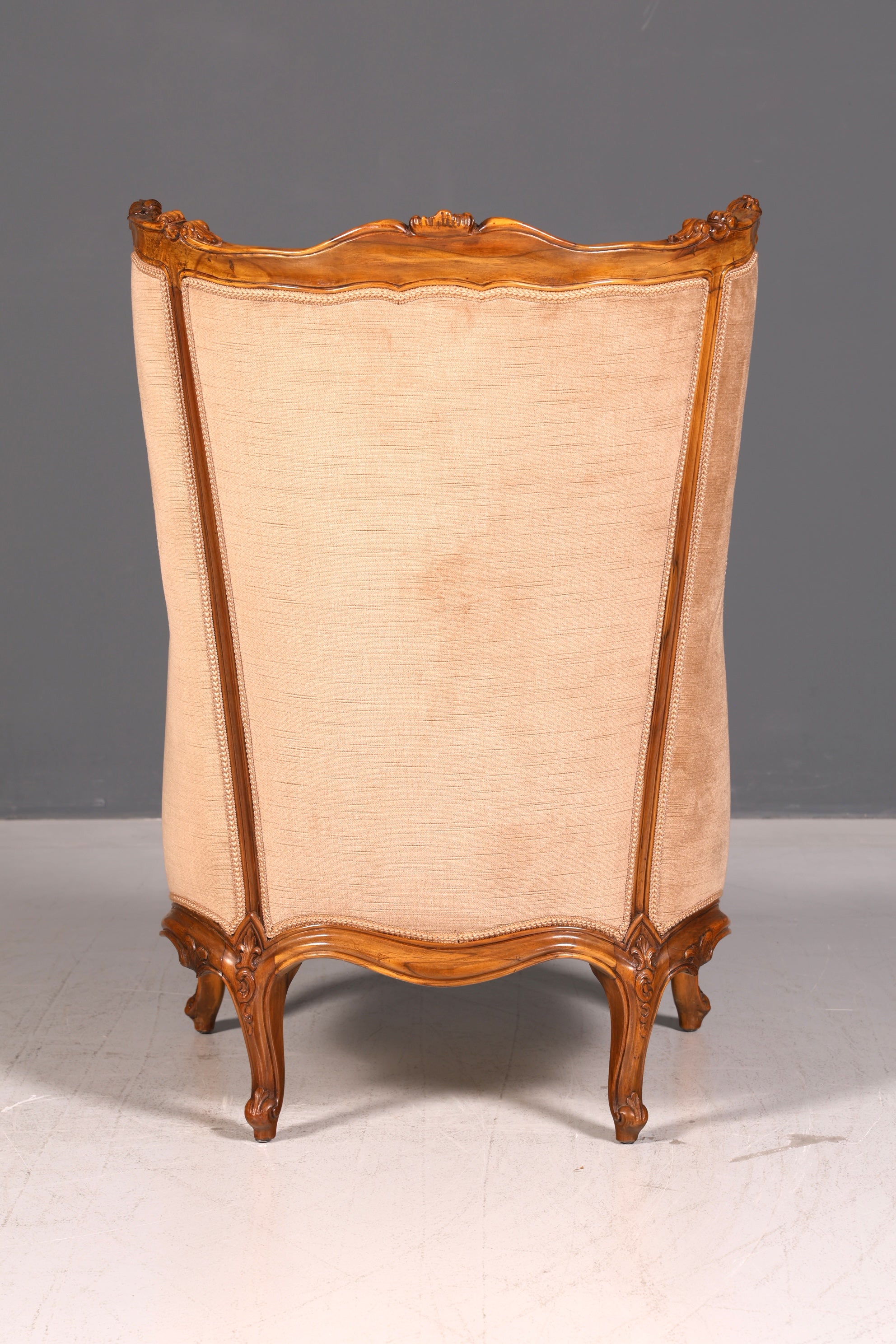 Beeindruckender Chippendale Armlehnsessel Barock Stil Samt Sessel Lesesessel Antik Vintage Polstersessel