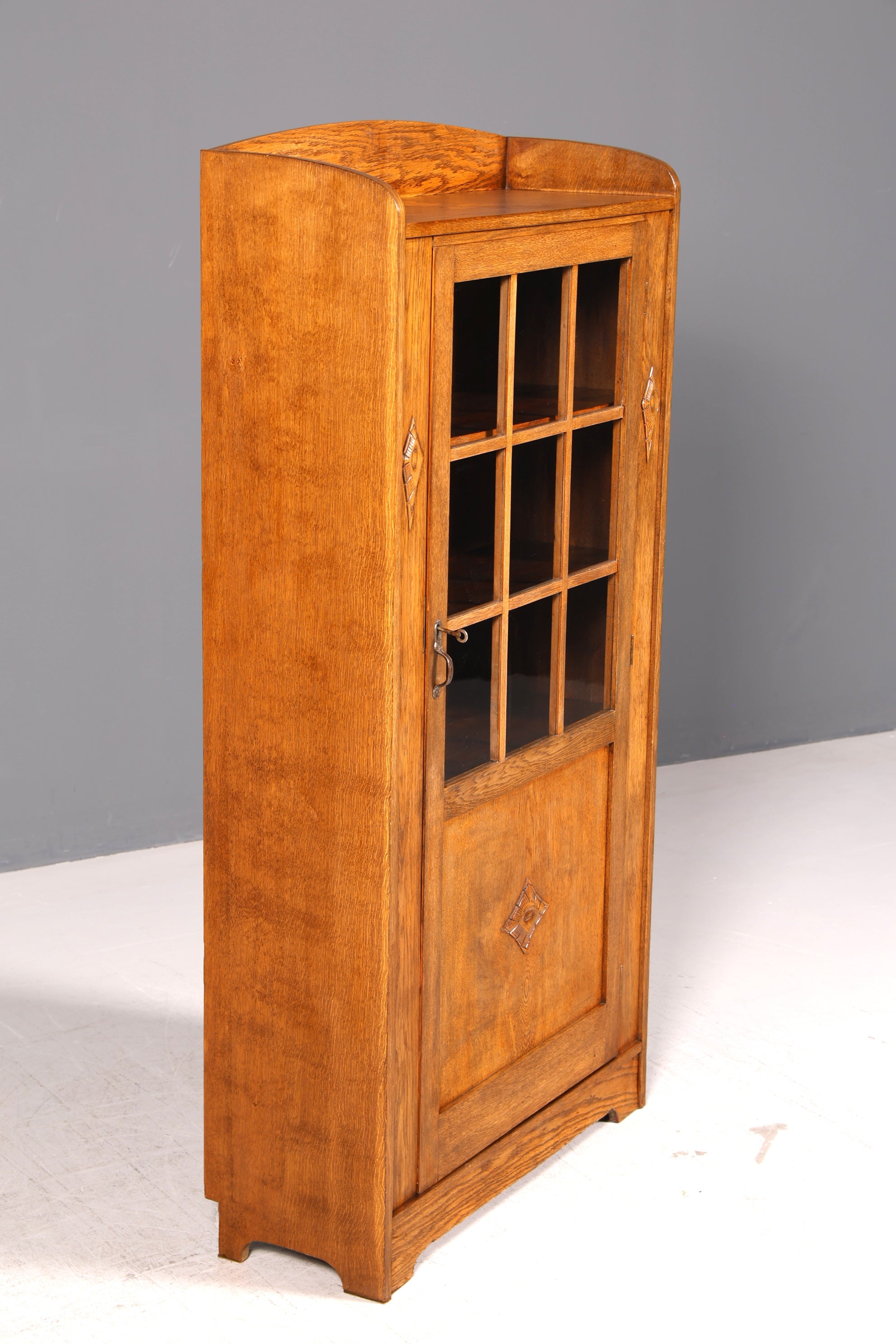 Traumhafte Jugendstil Vitrine Eiche Antik Bücherschrank Schrank Geschirrschrank Glasvitrine