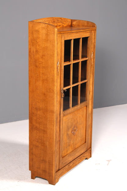 Traumhafte Jugendstil Vitrine Eiche Antik Bücherschrank Schrank Geschirrschrank Glasvitrine