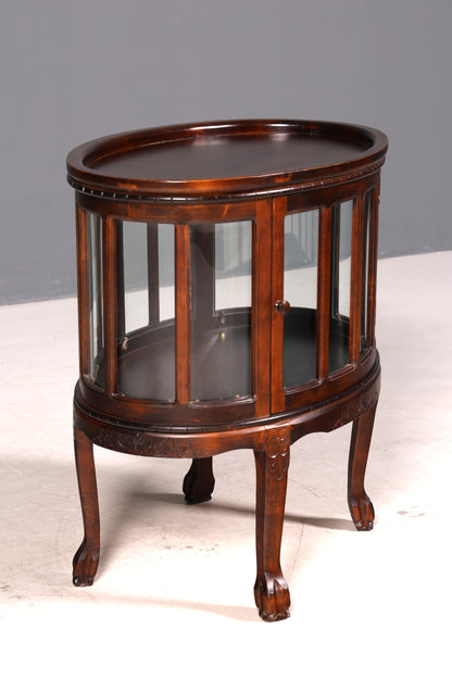 Wunderschöner filigraner Chippendale Barschrank echt Holz Teeschrank im Jugendstil Vitrine