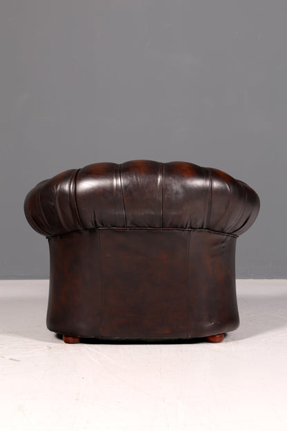 Edler Original Chesterfield Centurion Sessel Braun Echt Leder Englischer Armlehnsessel Herrensessel UK 1 von 2
