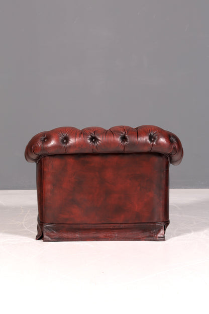 Edler Original Chesterfield Sessel Englischer Armlehnsessel Englisch Herrensessel Antik Echt Leder