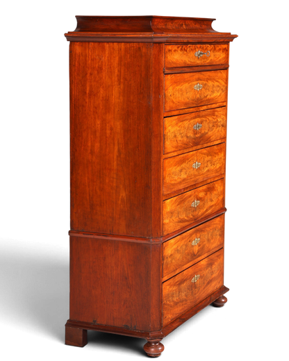 Wunderschöne Louis Philippe Chiffoniere um 1880 Gründerzeit Nussbaum Vertiko Schrank Semainier
