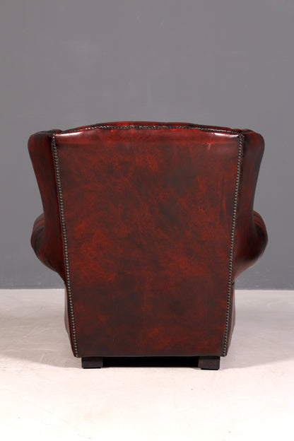 G582 Finish Original Chesterfield Ohrenbacken Sessel Englisch Leder Herrensessel UK Armlehnsessel (Kopie)