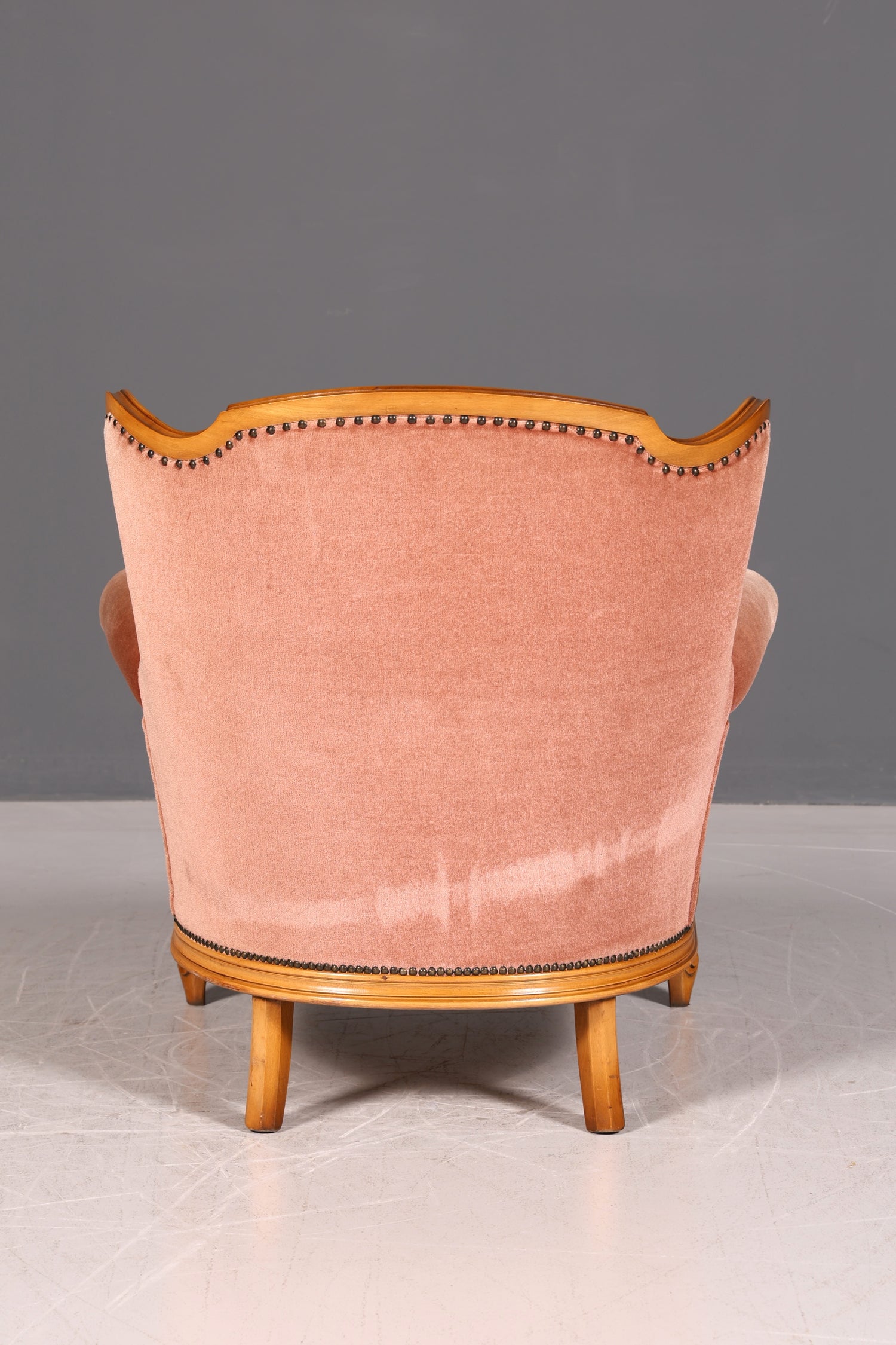 Noble Chippendale Armchair Baroque Style Velvet Fabric Armchair Rococo Antique 3 of 4