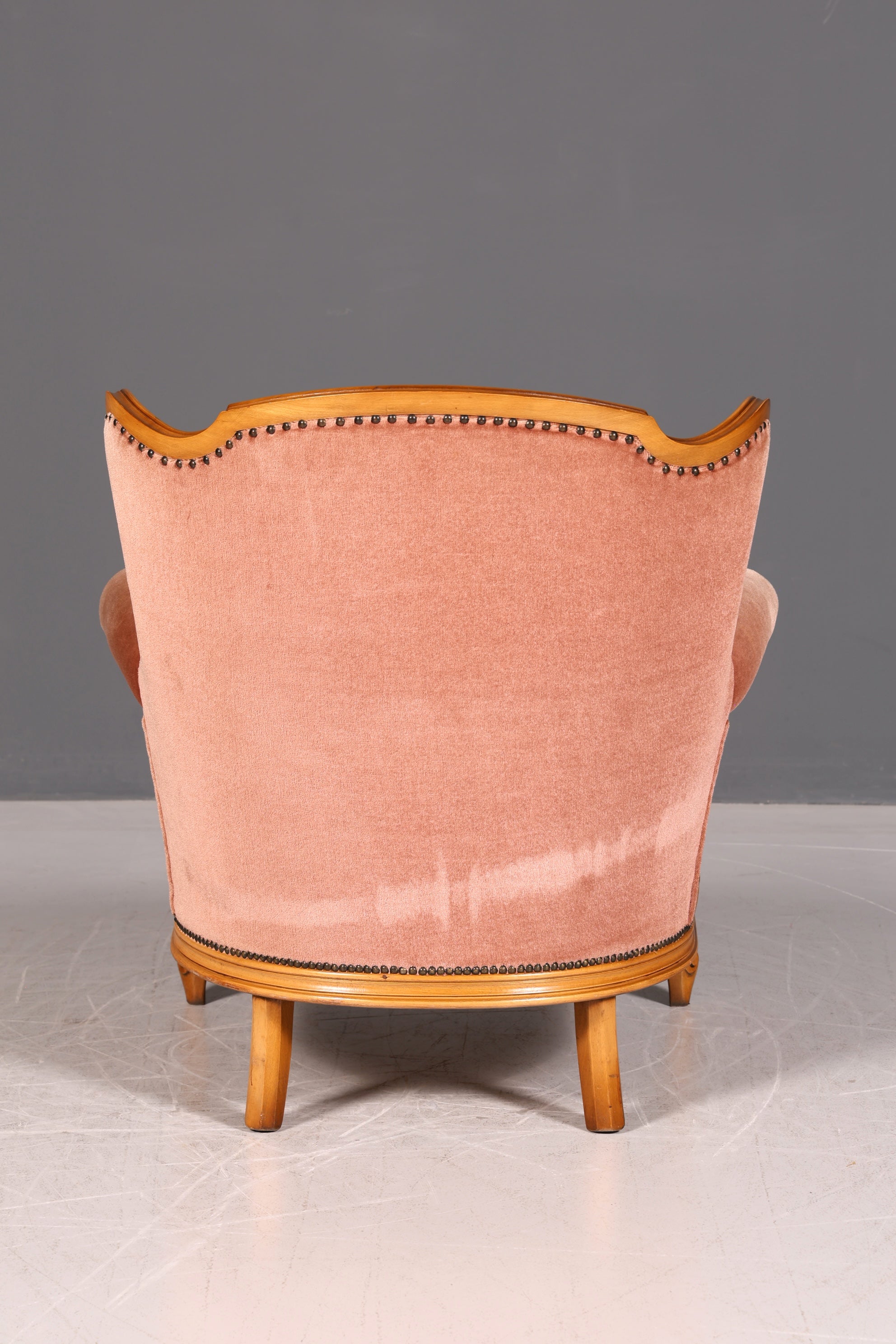 Noble Chippendale Armchair Baroque Style Velvet Fabric Armchair Rococo Antique 3 of 4