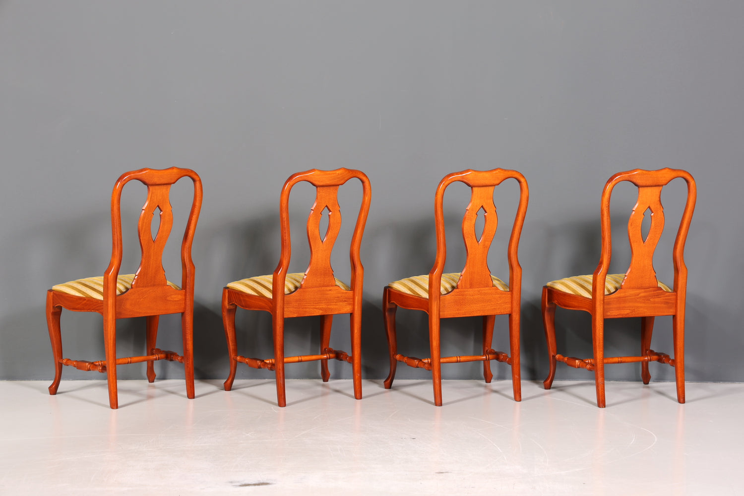 4x Wunderschöne Chippendale Stühle Barock Stil Stuhlset Polsterstuhl Set Englisch Küchenstühle Esszimmer Stühle