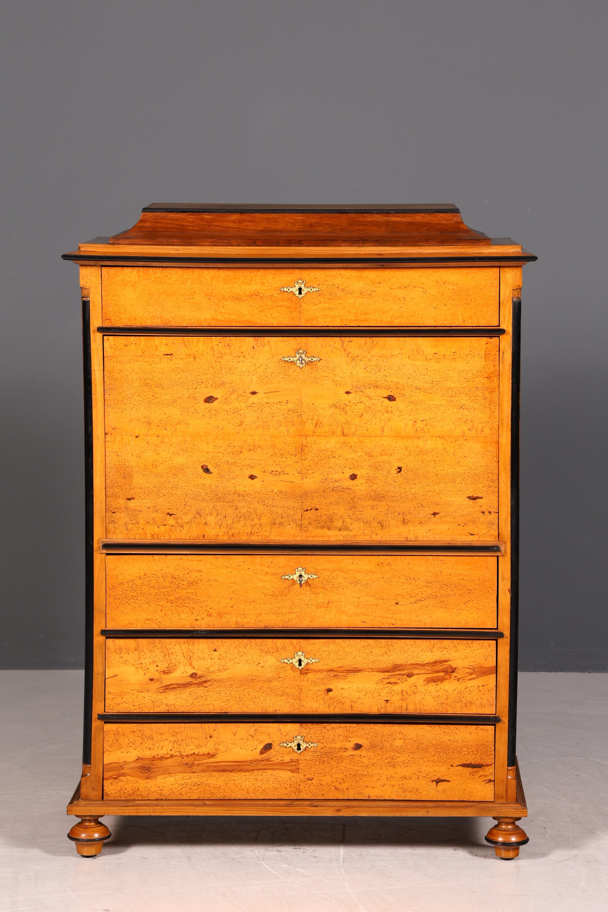 G614 Finish Cm Stilvoller Biedermeier Sekretär Louis Philippe Vertiko Antik Kommode Schreibkommode Office Desk (Kopie)