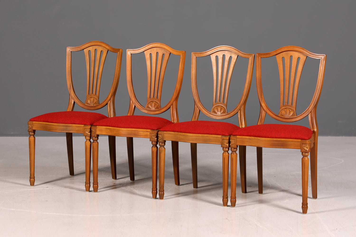 Wunderschöne 4er Set Englische Stühle Regency 60er Jahre Dining Chairs Antik Polsterstühle