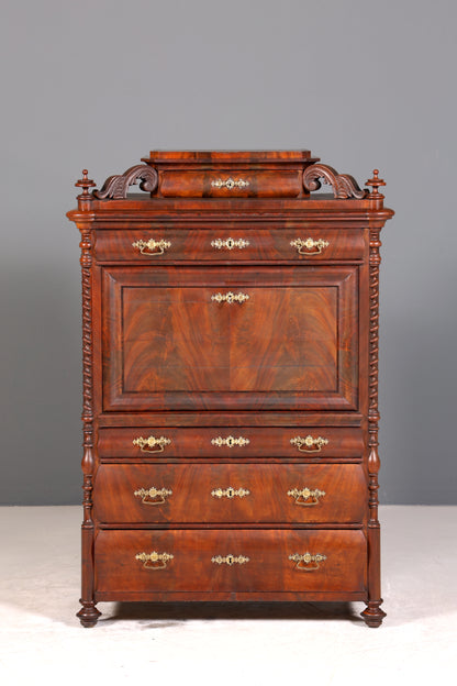 Edler Louis Philippe Sekretär Antik Biedermeier Vertiko Highboard Antik Schreibtisch Kommode
