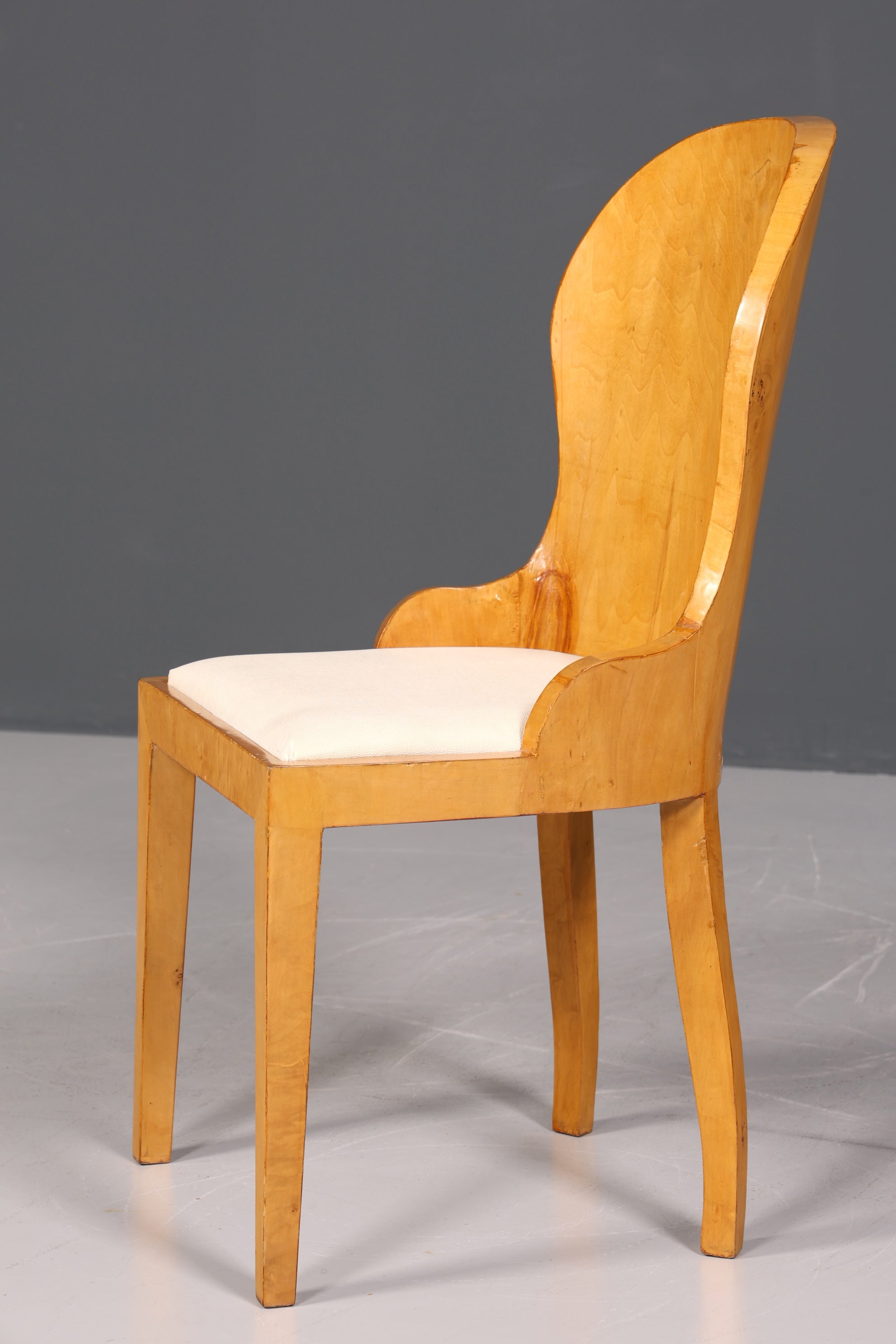 Stilvoller Art Deco Design Stuhl Biedermeier Stil Sekretär Stuhl Birke Esszimmer Stuhl 4 von 4