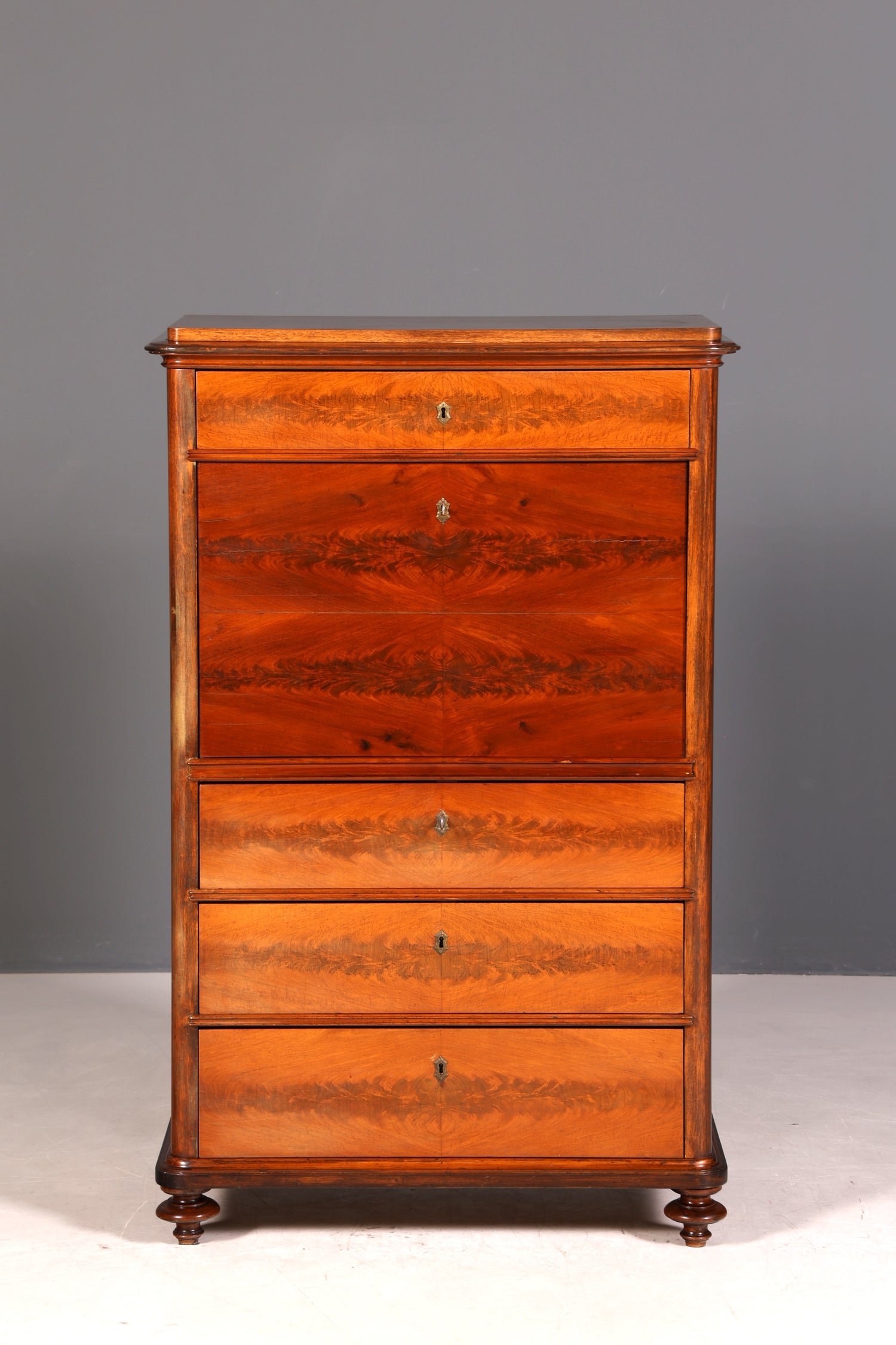 Stilvoller Louis Philippe Sekretär Vertiko Gründerzeit Kommode Chiffoniere Schubladenkommode