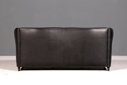 Wunderschönes Original De Sede DS-32 c Sofa Schwarz Echt Leder 2-Sitzer 90er Designer Ledersofa Couch Loungesofa Vintage