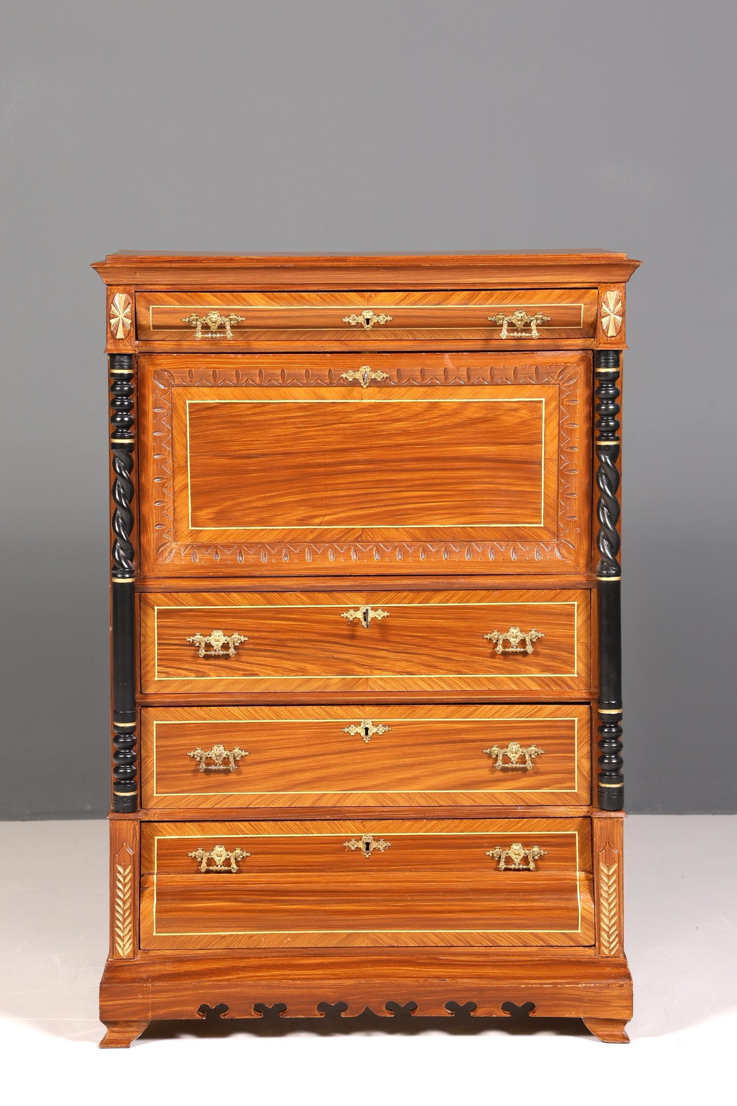 Traumhafter Gründerzeit Sekretär Vertiko Highboard Louis Philippe Kommode um 1880