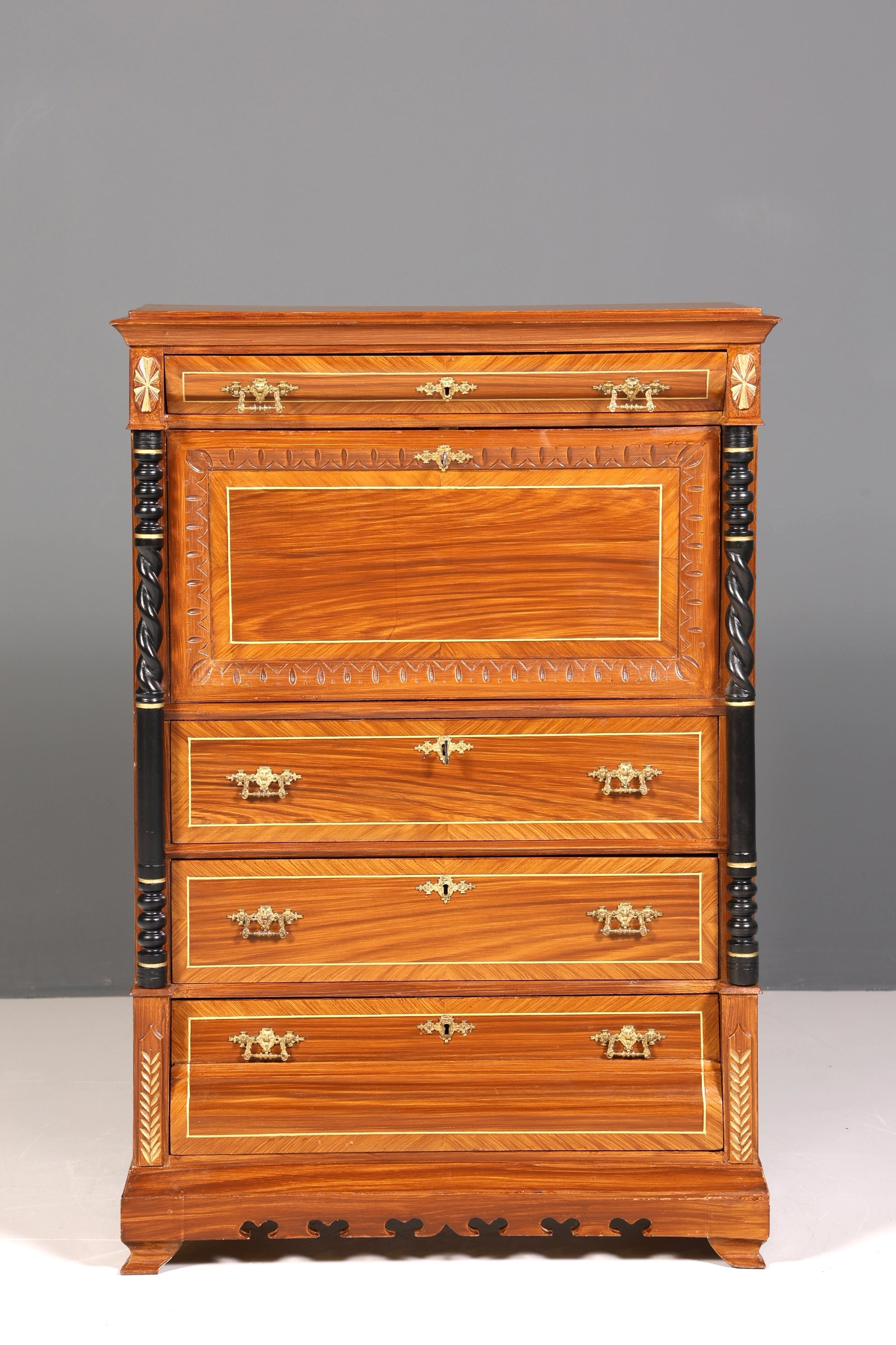 Traumhafter Gründerzeit Sekretär Vertiko Highboard Louis Philippe Kommode um 1880