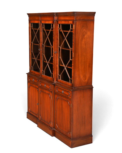 Hauptstadt Möblerei englische Mahagoni Vitrine mit Sprossentüren und Unterschrank im klassischen Bibliotheks-Stil