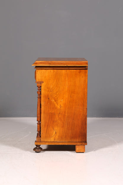 Wunderschöner Gründerzeit Schrank Louis Philippe Nussbaum Kommode um 1880 Vertiko Highboard Antik