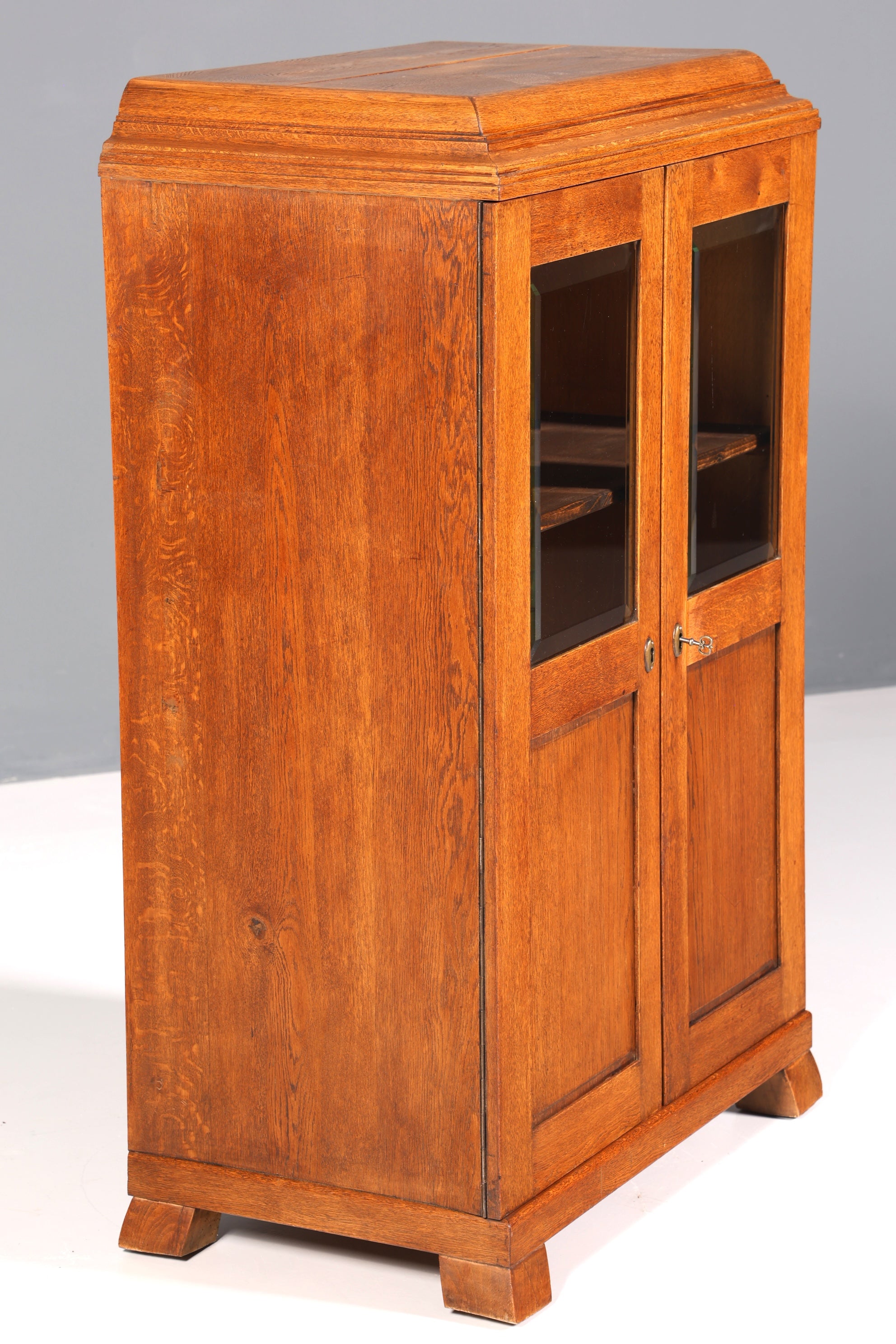 Dreamlike Art Nouveau display cabinet, antique wooden bookcase, oak antique cabinet, sideboard