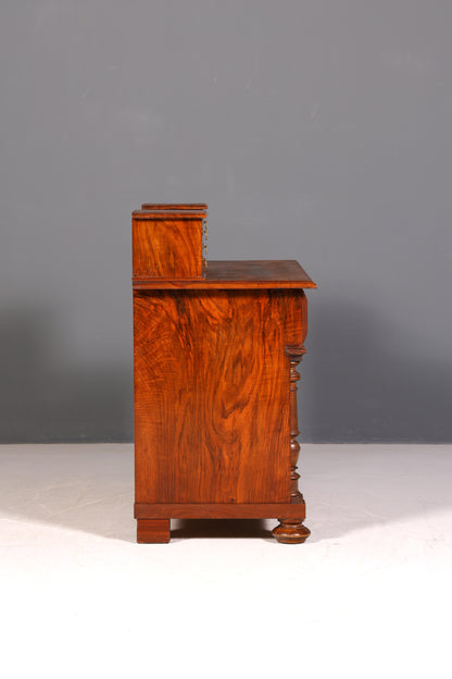 Wunderschöne Gründerzeit Kommode Louis Philippe Nussbaum Schubladenkommode Sideboard Antik um 1880