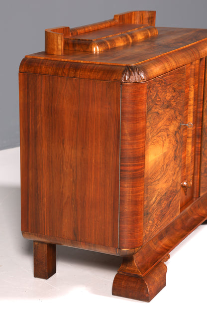 Beautiful original Art Deco cabinet, walnut sideboard, solid wood, antique dresser