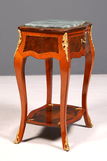 Dreamy Louis XV side table, Baroque style, marble console table, chest of drawers, telephone table