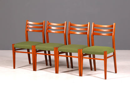 4x Mid Century Teak Holz Stühle Made in Denmark Retro Stuhlset Danish Design Vintage Küchenstühle