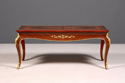 Traumhafter Barock Stil Couchtisch Intarsien Antik Messing Wohnzimmer Tisch Ablage