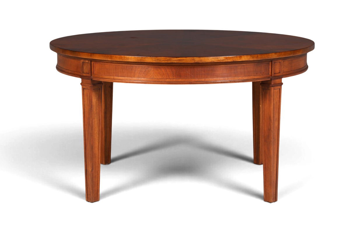 Hauptstadt Möblerei runder englischer Couchtisch aus dunklem Echtholz im klassischen Vintage Design