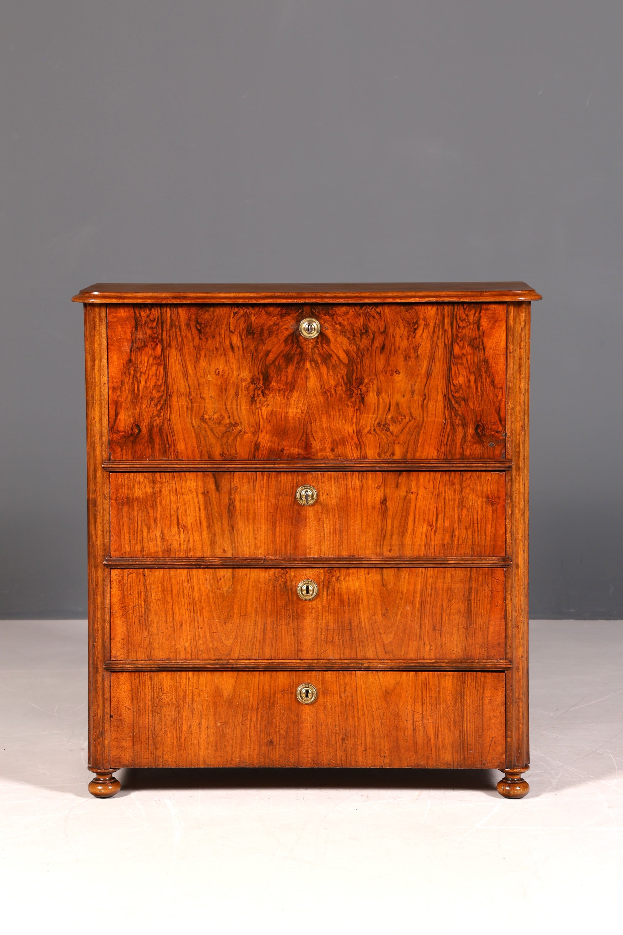 G107 Finish cm Wunderschöner Gründerzeit Sekretär Vertiko Highboard Louis Philippe Kommode um 1880