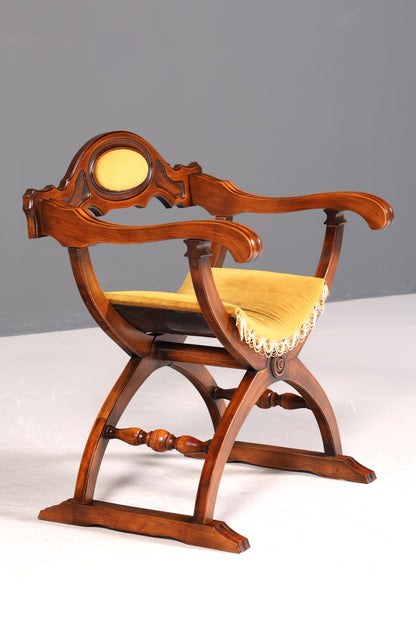 Wunderschöner Gründerzeit Stuhl Armlehnstuhl Antik echt Ritterstuhl Schreibtisch Scherenstuhl Stuhl Sekretär Stuhl Antik