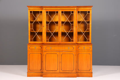 Traumhafte Englische Vitrine Bücherschrank Buffet Antik Stil Englisch Eibe Glasvitrine Bibliothek