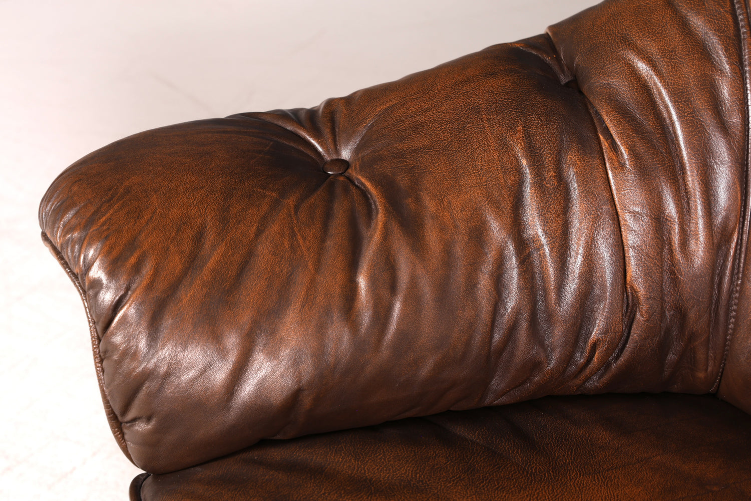 Wunderschönes Original Chesterfield Sofa 3-Sitzer Echt Leder Braun Couch Englisch Vintage