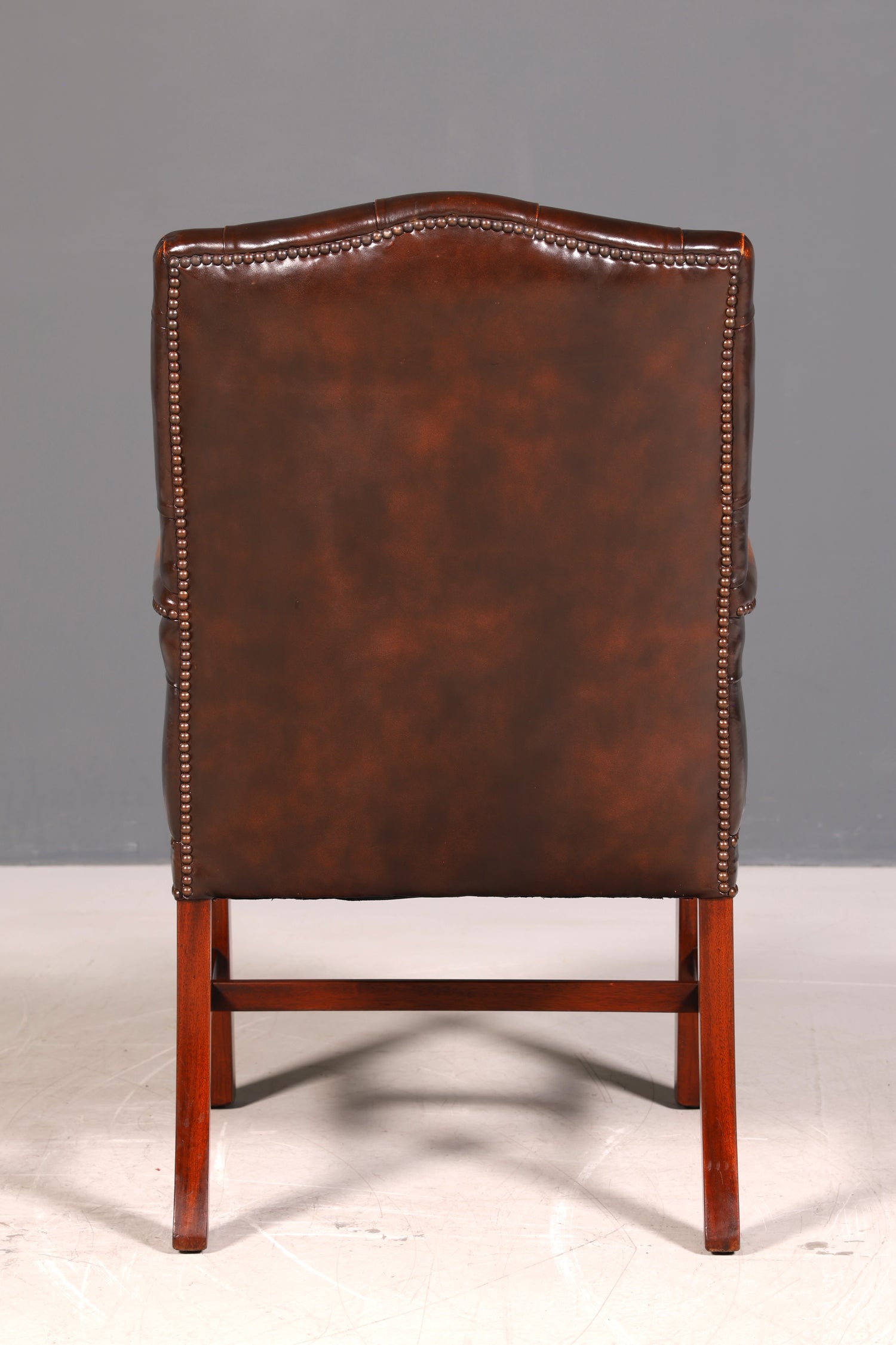 Original Chesterfield Sessel Englischer Armlehnstuhl Echt Leder Bürostuhl Lounge