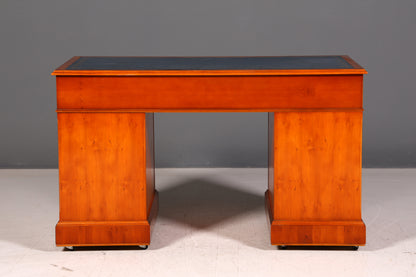 Beautiful Original Heldense English Desk Yew Real Leather Top Office Desk Antique Style