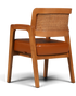 Edler Armlehnstuhl "LIMA" Cognac Esszimmerstuhl mit Korbgeflecht Polsterstuhl Armlehnstuhl Sekretär Stuhl