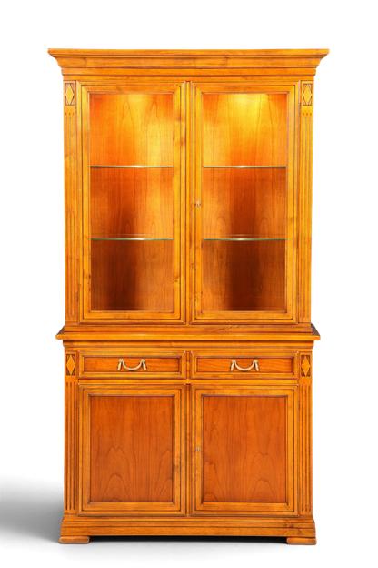 Hauptstadt Möblerei Selva Vitrine Villa Borghese aus massivem Holz mit Innenbeleuchtung im antiken italienischen Stil