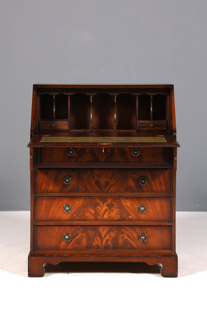 Wunderschöner Englischer Sekretär echt Lederauflage Schreibkommode Mahagoni Schreibtisch Kommode