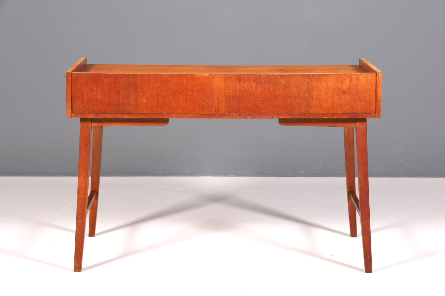 Beautiful mid-century teak wood desk, Danish design office table, 1960s style.